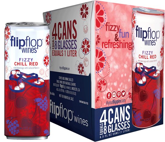 flipflop Wines Fizzy Chill Red cans in a box
